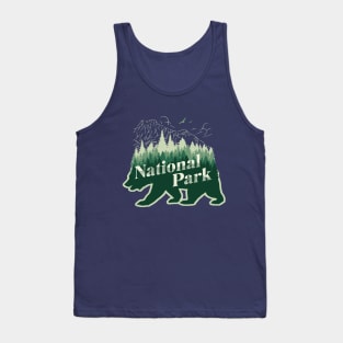 Phrase national park with bear and mountains Tank Top